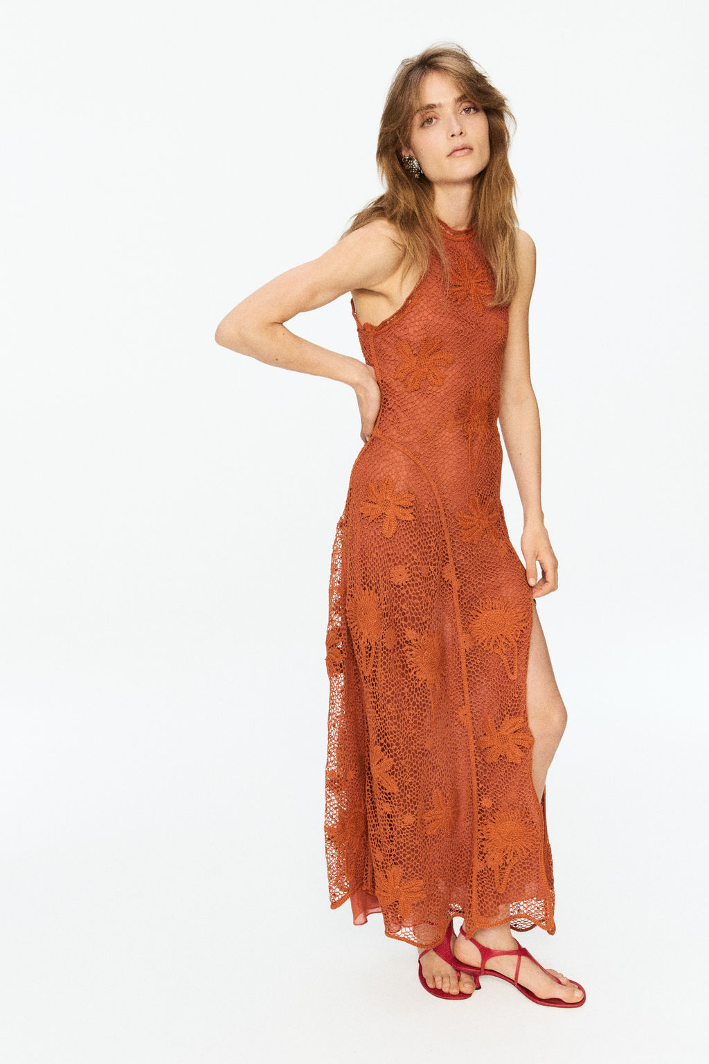 Vestido efecto crochet con volantes - H&m фото 2