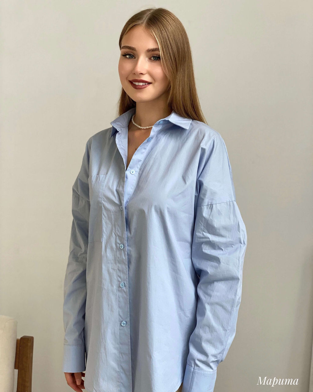 Рубашка Марита (голубой) - Nadi bordo фото 3