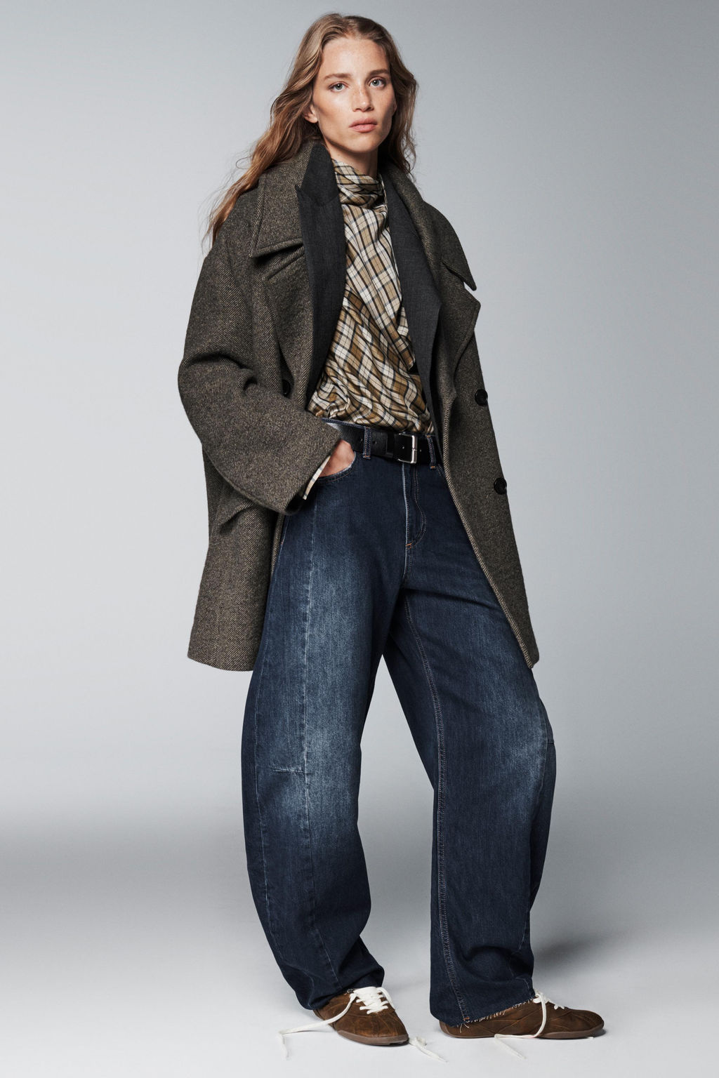 ZW COLLECTION WOOL BLEND DOUBLE-BREASTED COAT