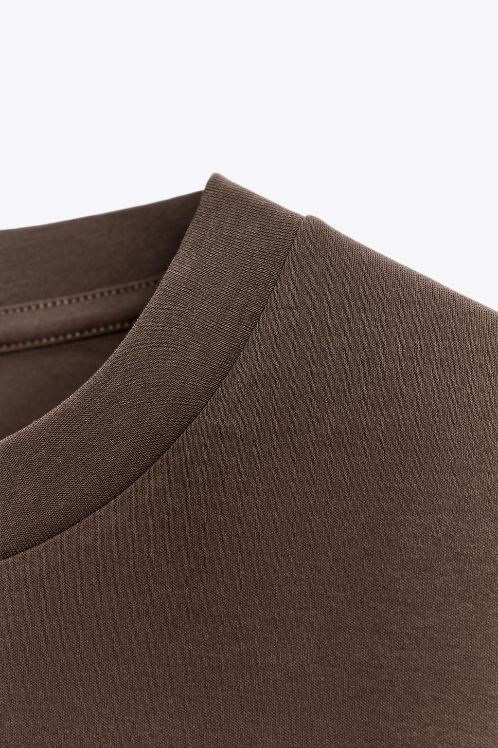 MERCERISED COTTON T-SHIRT - Zara фото 13