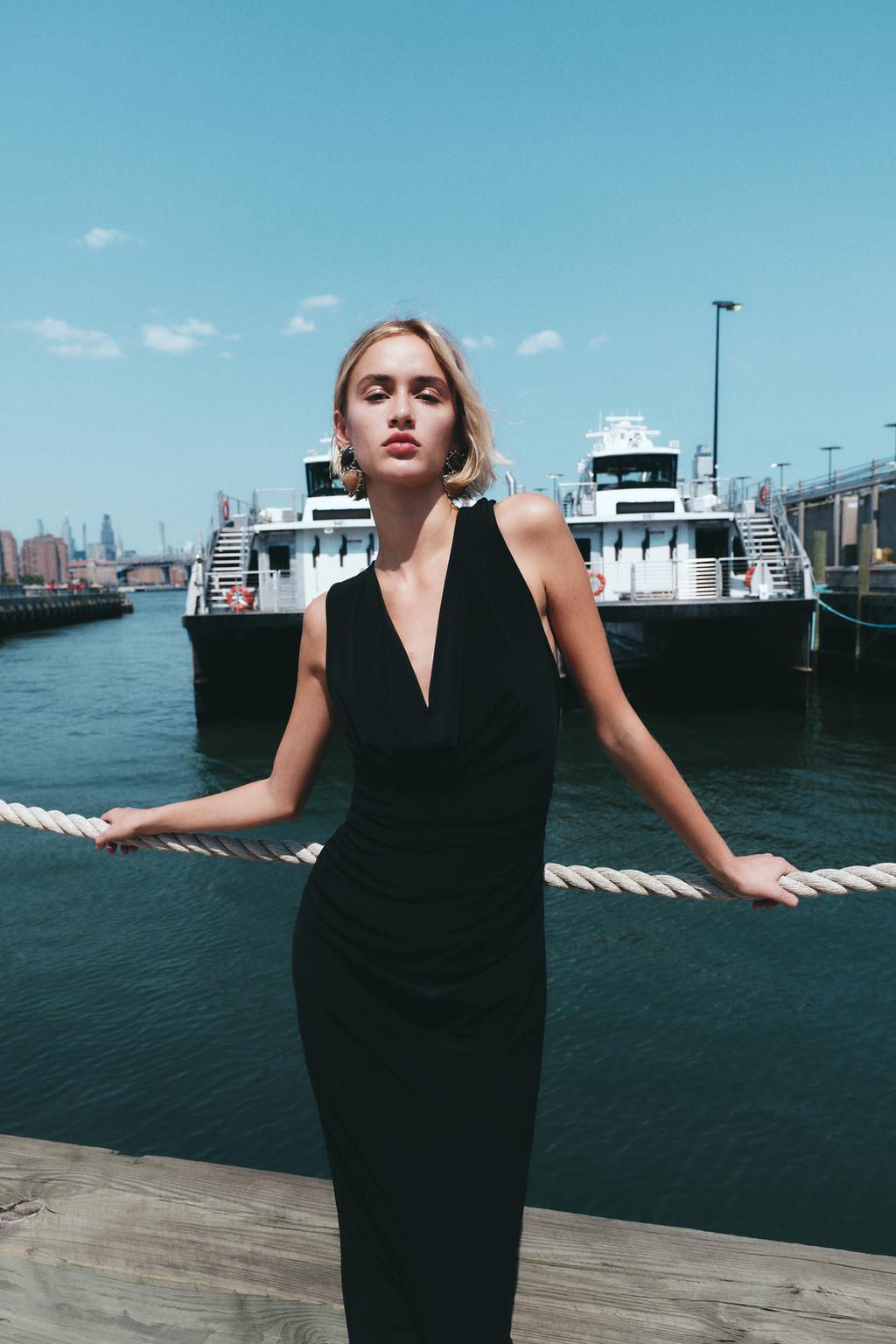 MIDI DRESS WITH KNOT DETAIL ON THE BACK - Zara фото 2