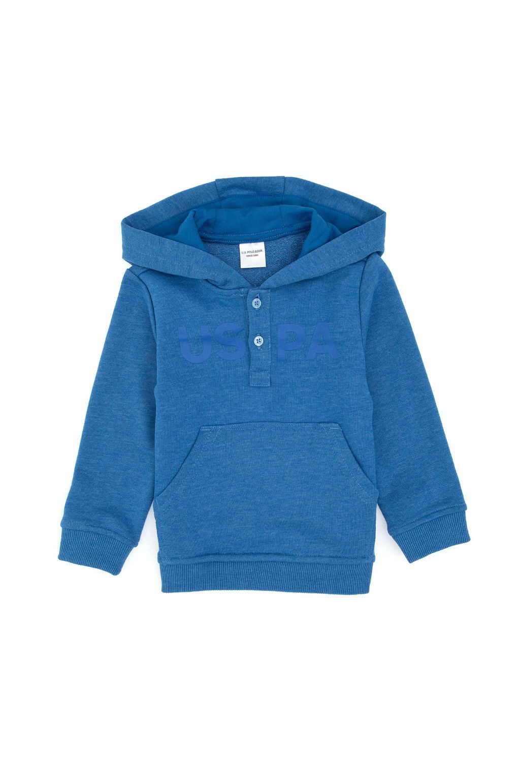 Erkek _ocuk Mavi Kap__onlu Basic Sweatshirt