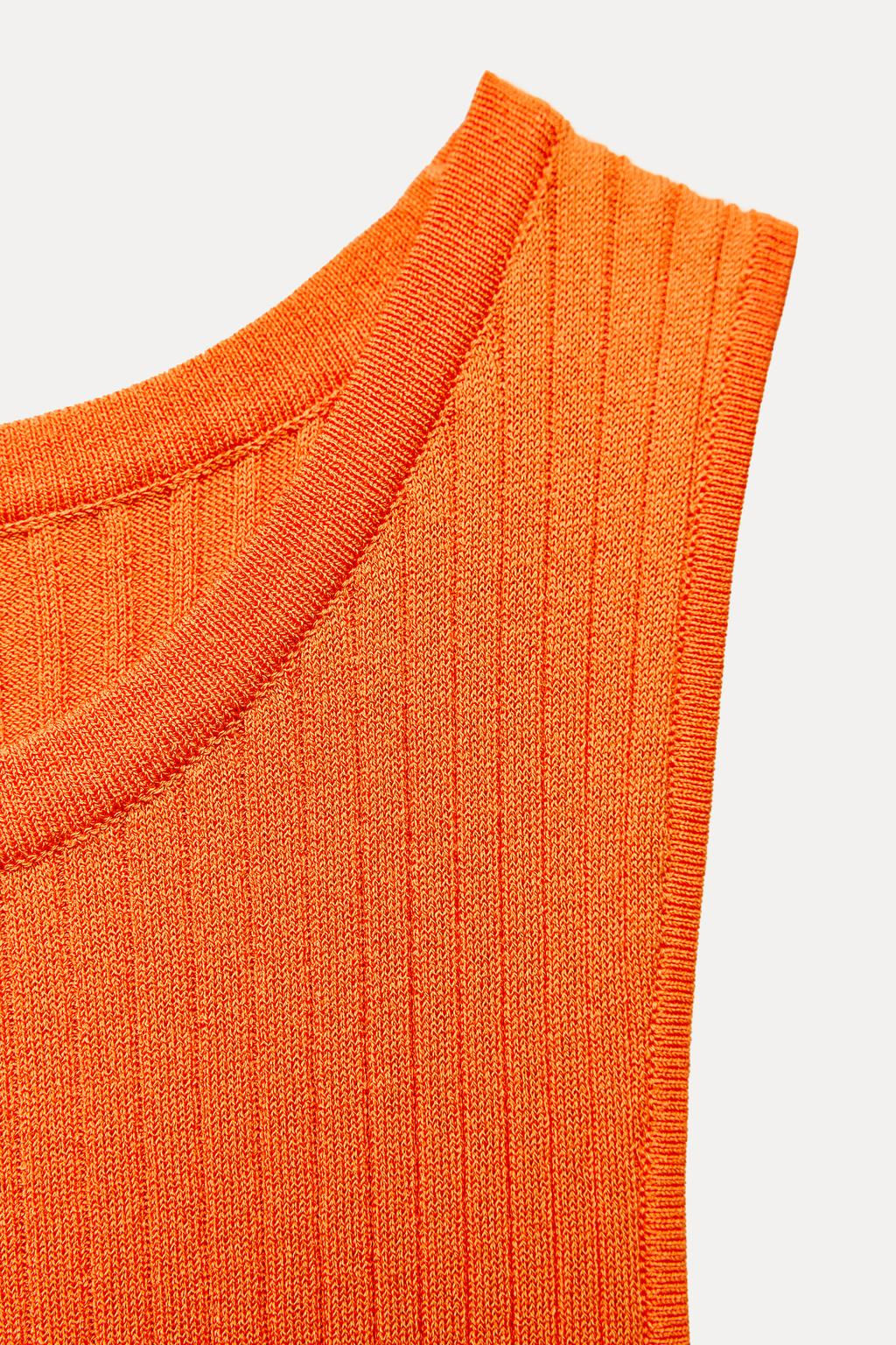 LONG RIBBED KNIT DRESS - Zara фото 7