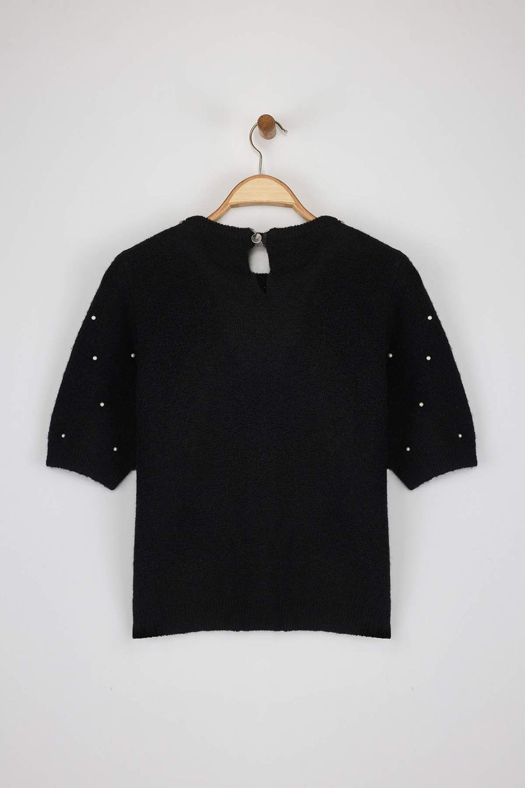 Siyah Yunlu Inci ve Tas Islemeli Triko Kazak TWOAW25KZ00127 - Trendyolmilla фото 7