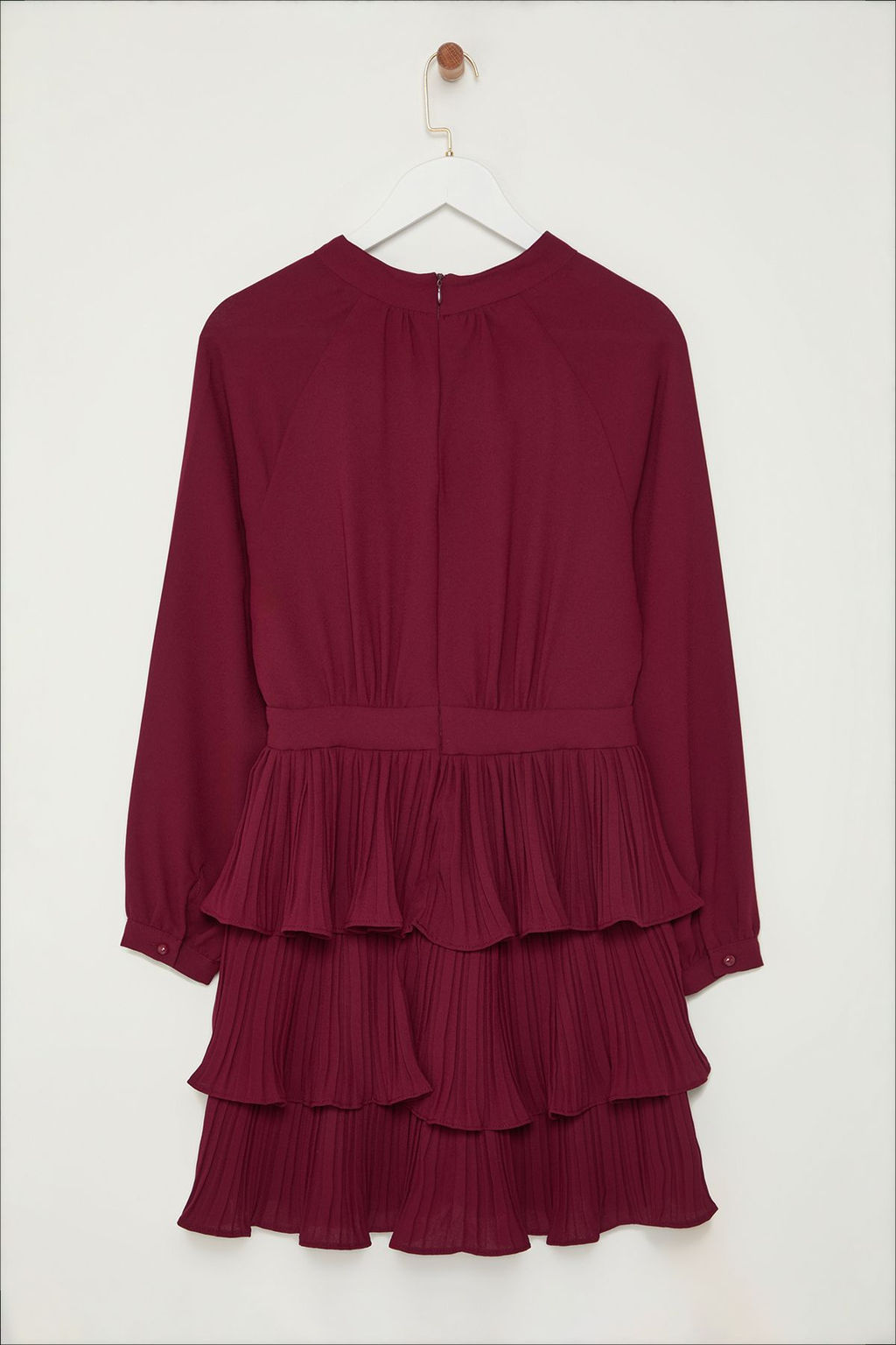 Bordo Skater/Belden Ac?lan Piliseli Dik Yaka Mini Dokuma Elbise TWOAW25EL00253 - Trendyolmilla фото 7