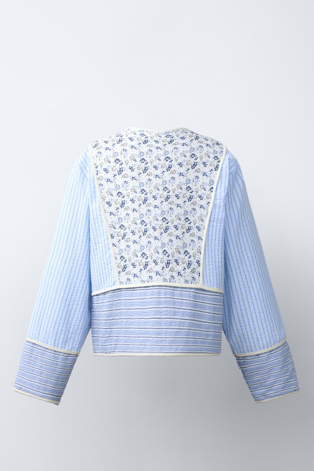 CAZADORA ACOLCHADA PATCHWORK / Azul / Blanco - Zara фото 5