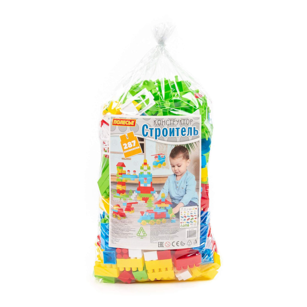 Конструктор Строитель (287 элементов) (в пакете) - Полесье фото 6