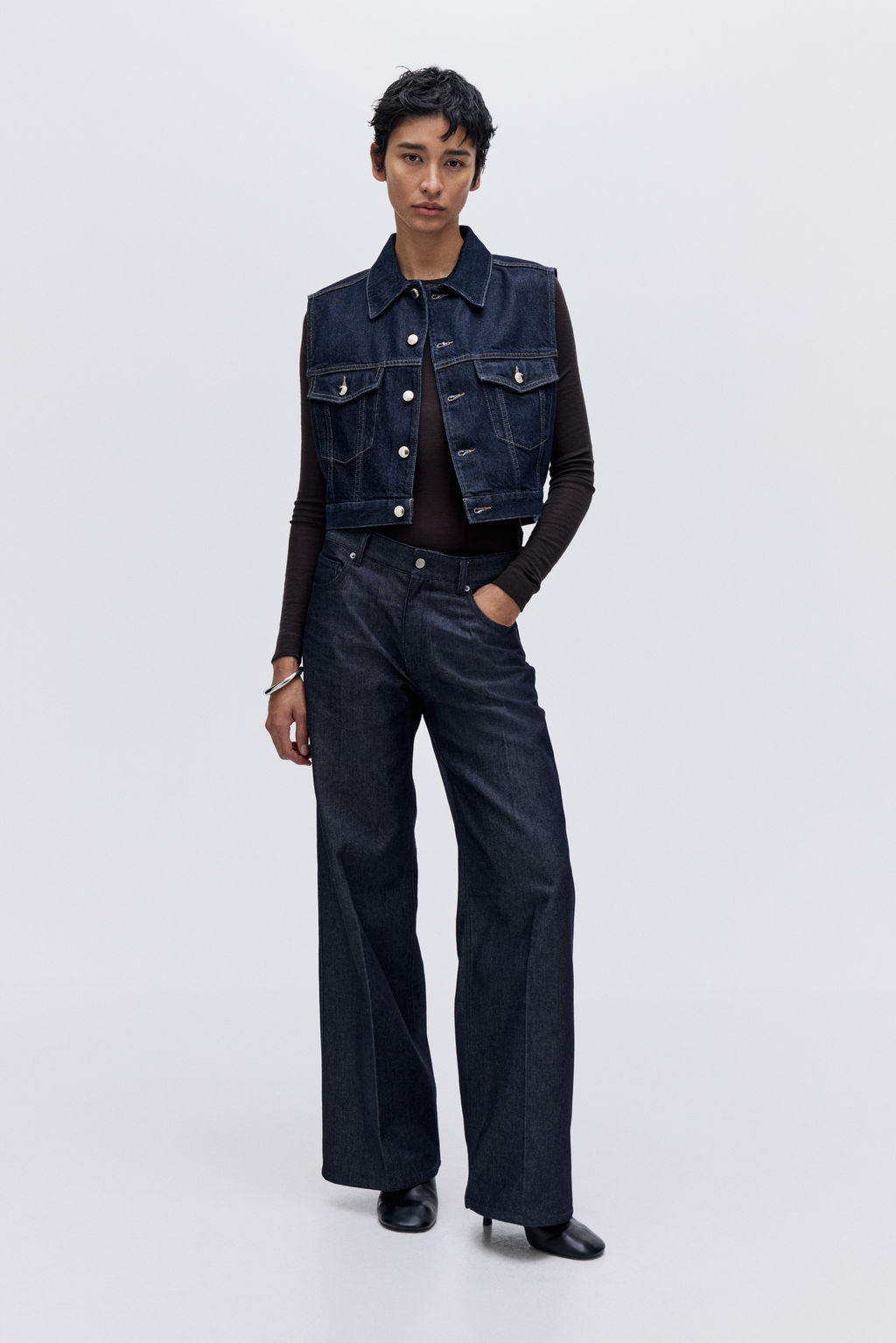 Chaleco denim cropped - H&m фото 2