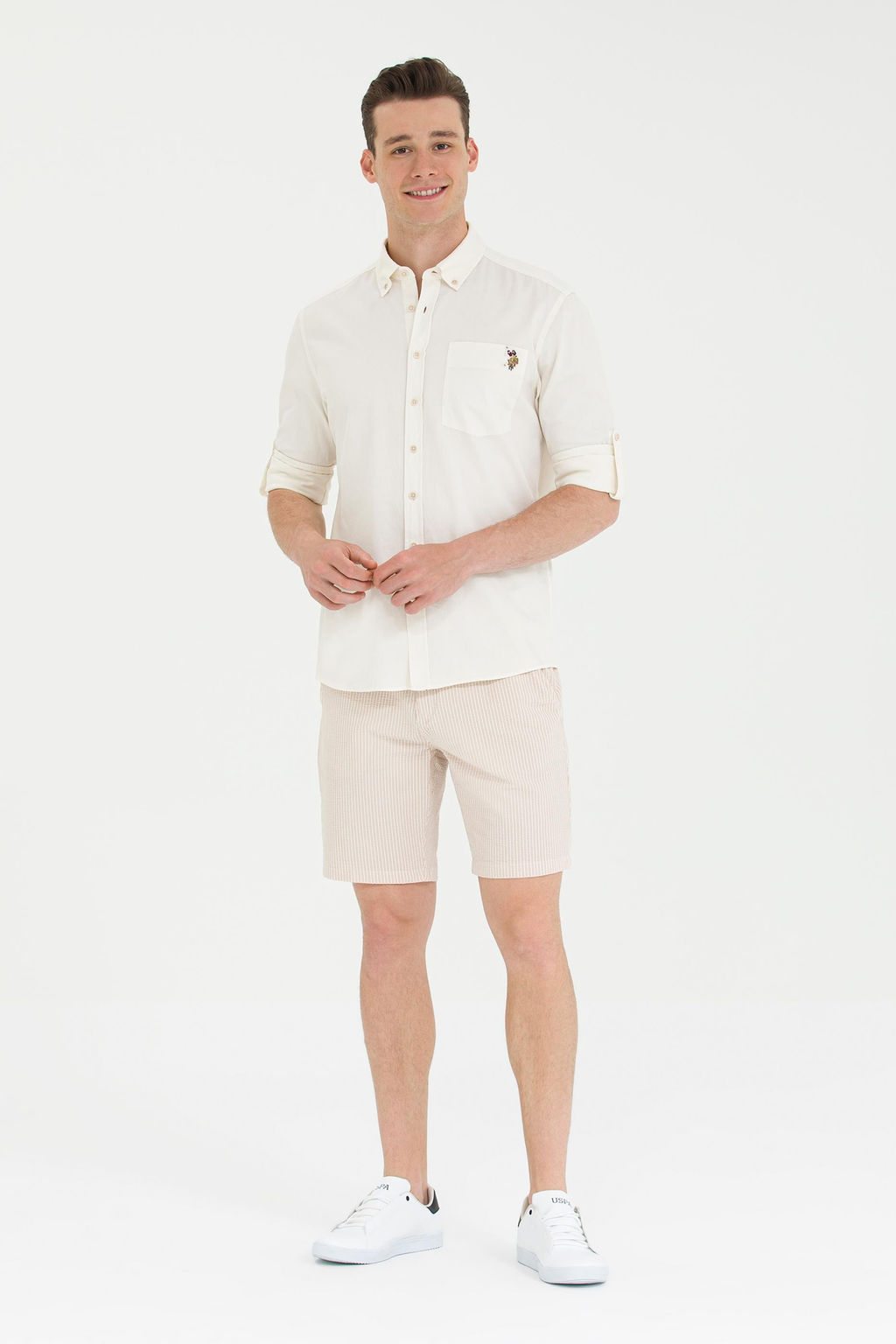 Мужские верблюжьи тканые шорты - U.s. polo assn фото 15