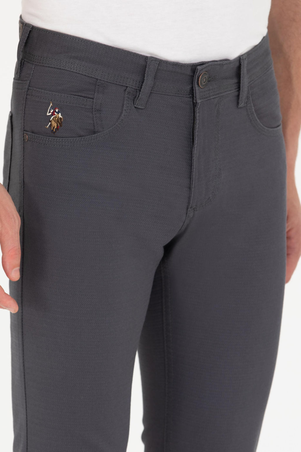 U. S. Polo Assn / Мужские брюки из плотной ткани антрацитового цвета - U.s. polo assn фото 19