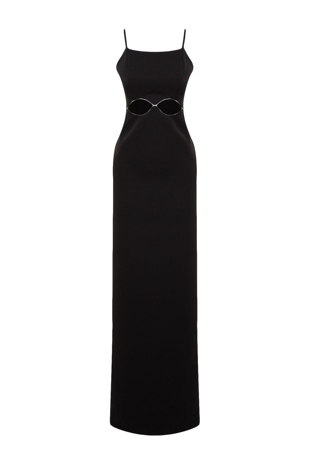 Siyah Dokuma Pencere/Cut Out Detayl? Uzun Gece Abiye Elbise TPRSS23AE00028 - Trendyolmilla фото 7