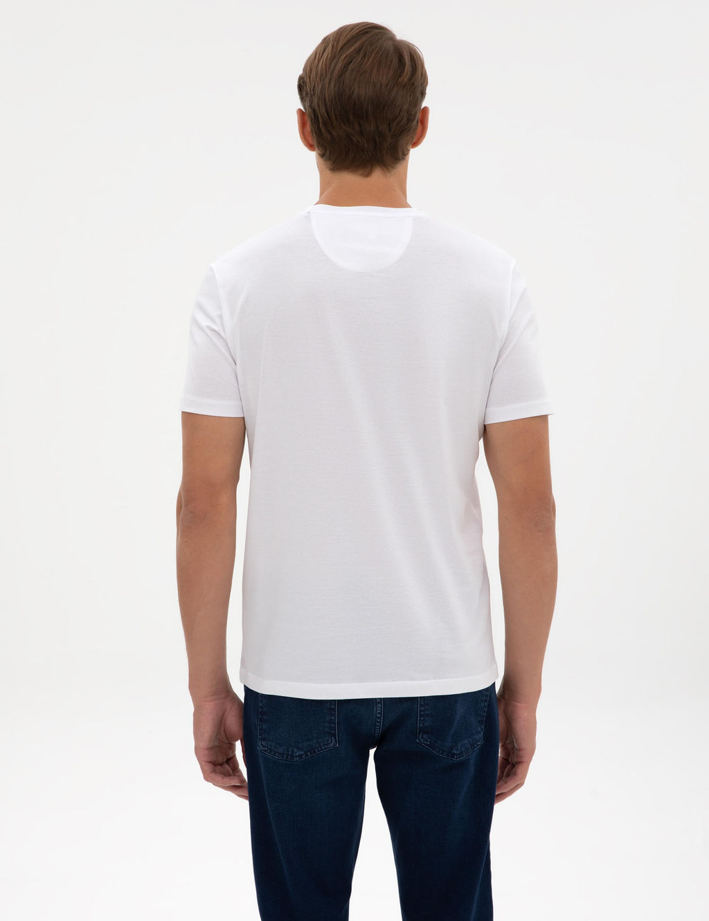 Beyaz Slim Fit Basic Ti__rt - Pierre cardin фото 5