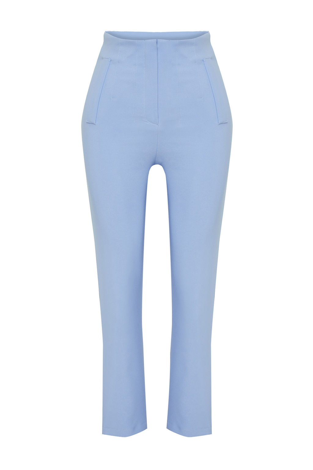 TRENDYOLMILLA Siyah Cigarette Kal?p Pensli Yuksek Bel Bilek Boy Dokuma Kumas Pantolon TWOSS20PL0515  фото 23