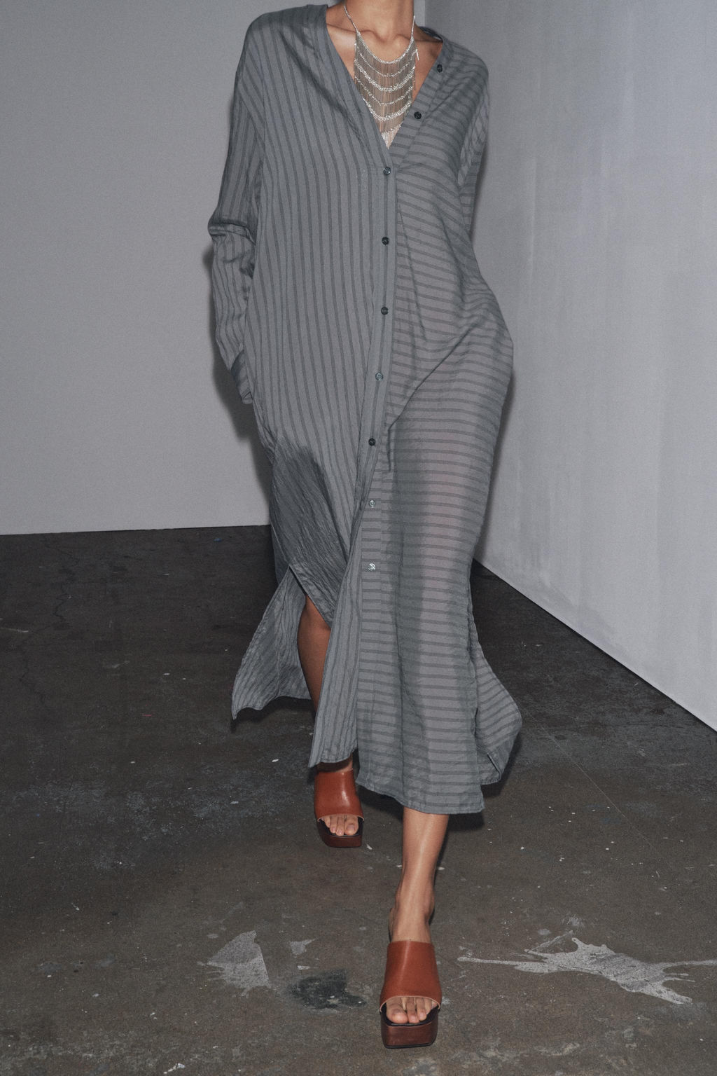 ZW COLLECTION STRIPED SHIRT DRESS - Zara фото 12