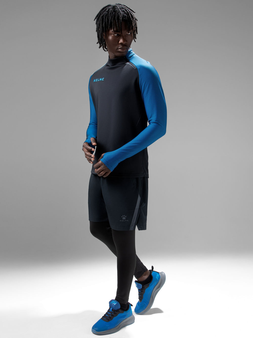 Лонгслив KELME Training Jacket (Black/Blue)