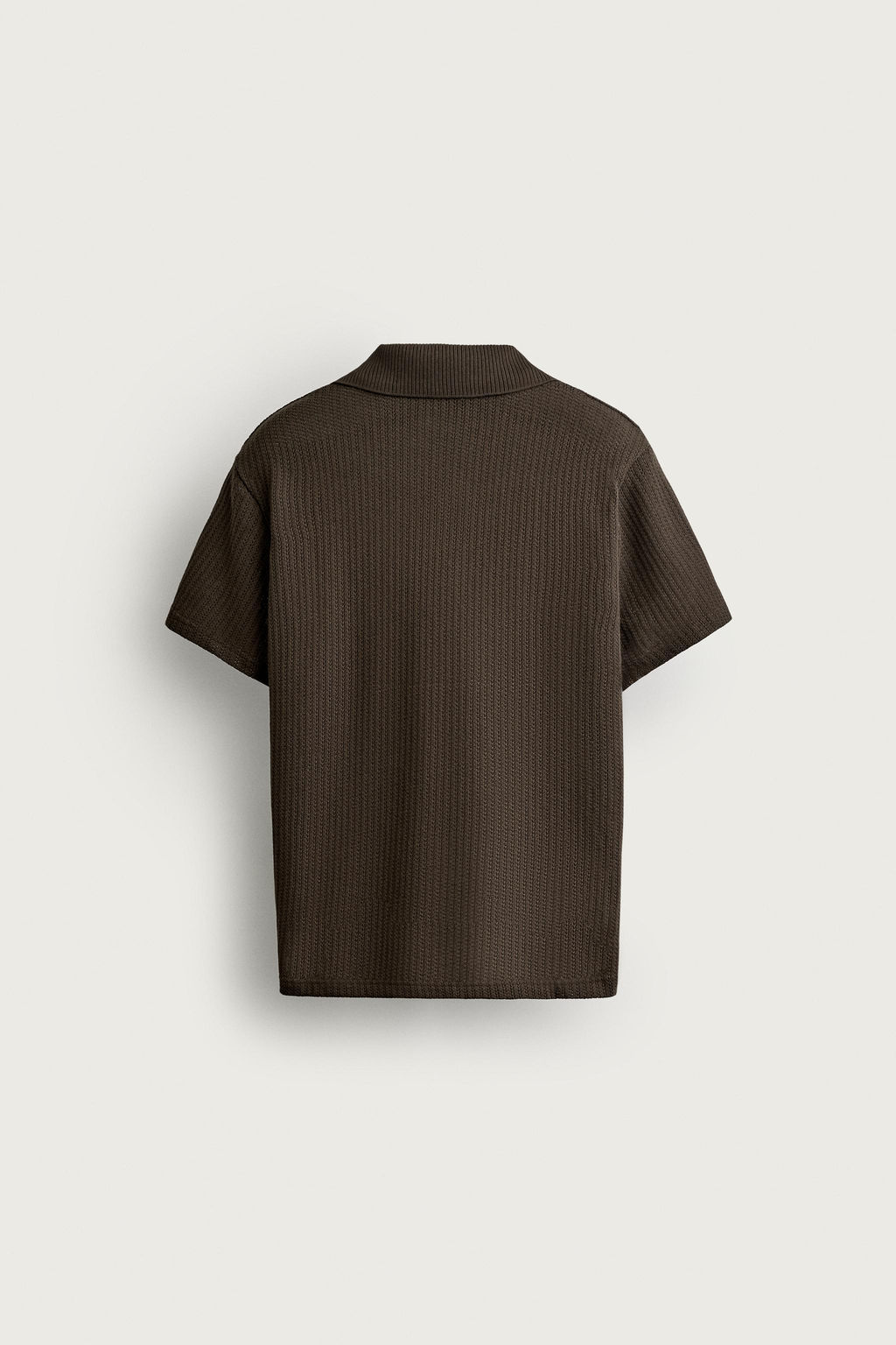 POLO REGULAR FIT ESTRUCTURA CALADOS / Marr?n - Zara фото 9