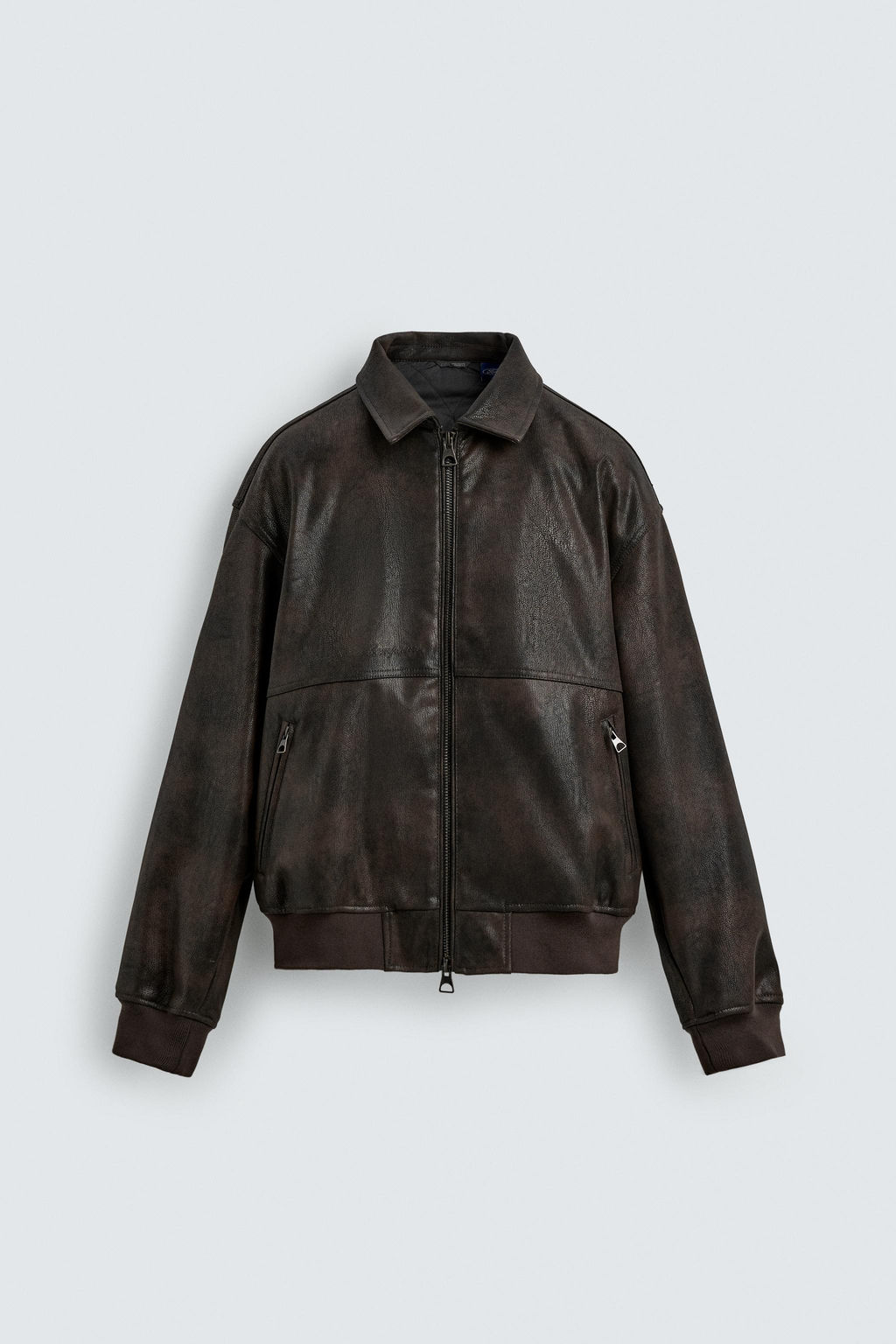 EMBOSSED FAUX LEATHER BOMBER JACKET FORD - Zara фото 8