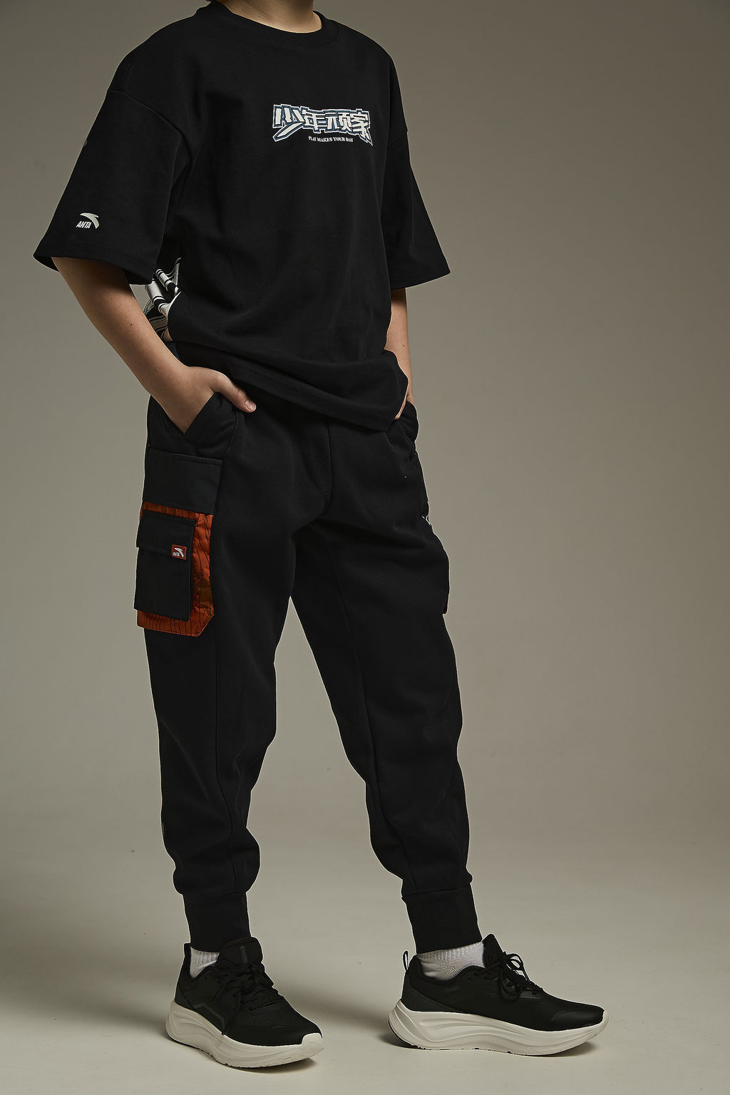 Брюки трикотажные утепленные Черный Fashion Knit Track Pants