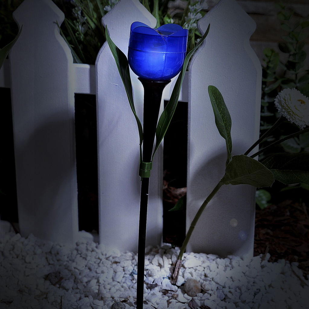 USL-C-454/PT305 BLUE TULIP Садовый светильник на солнечной батарее "Синий тюльпан". Белый свет. 1*LR аккумулятор в/к. IP44. TM Uniel.
