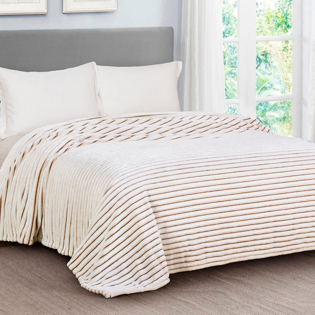 Плед/покрывало 240х200см Белый тигр-004, велсофт Мармари полоса, высокий ворс, полиэстер 100%, плотность 350г/м2, упаковка пояс бумажный, Домашняя мода (Россия)  фото 2