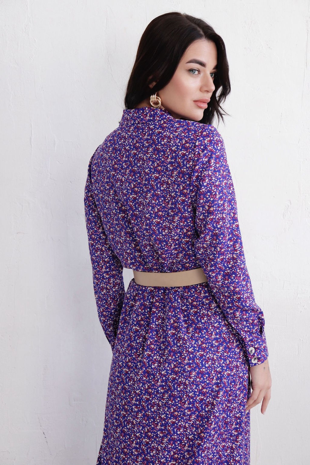 Платье-рубашка с английским воротником принт - Martichelli фото 308