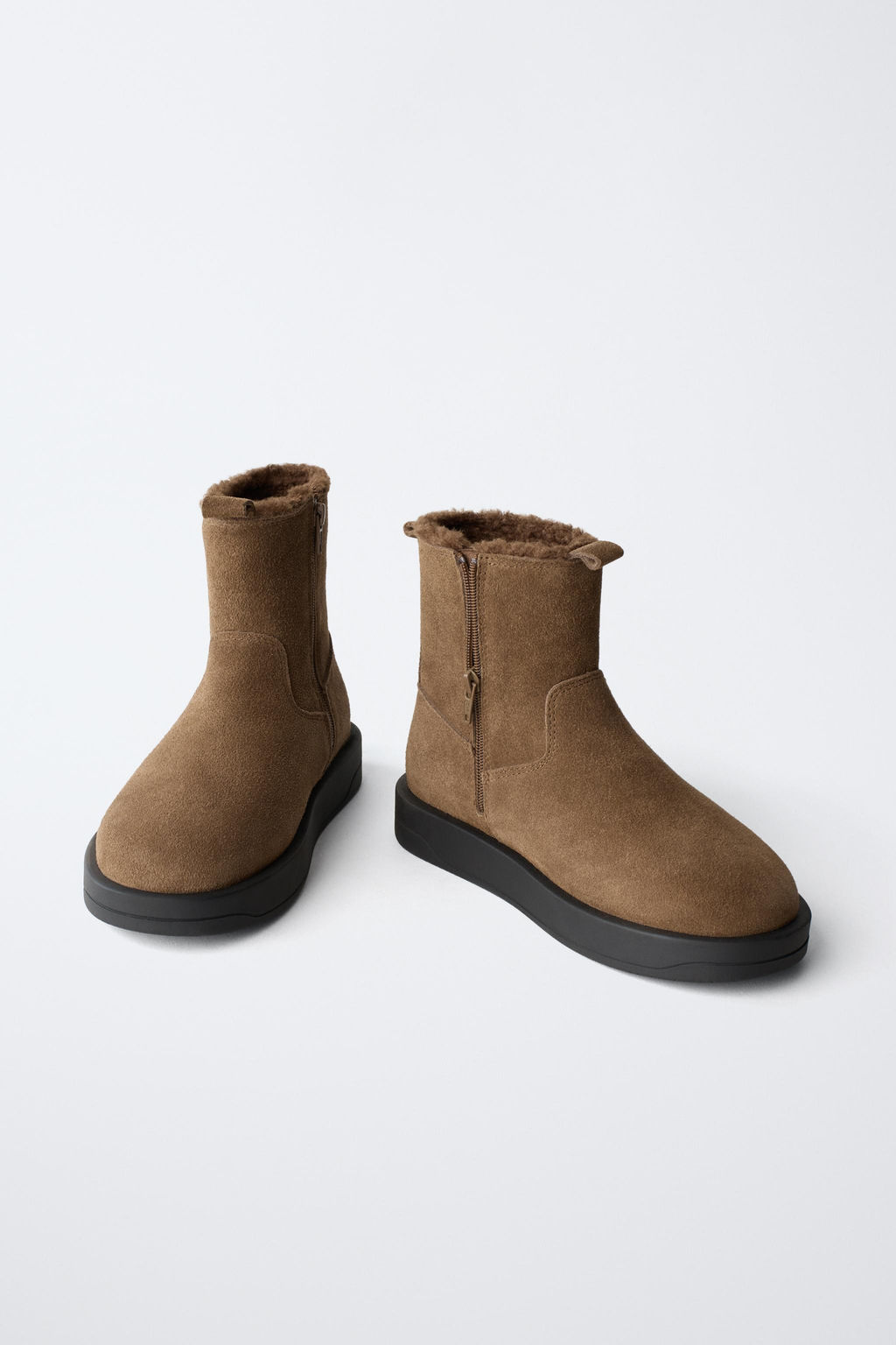 LINED LEATHER ANKLE BOOTS - Zara фото 3