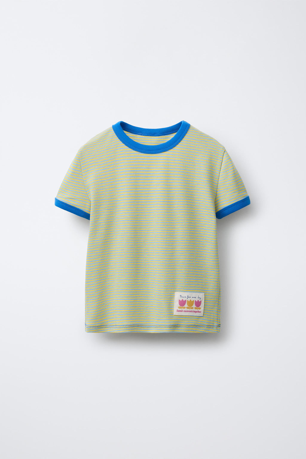 STRIPED T-SHIRT WITH CONTRAST NECK