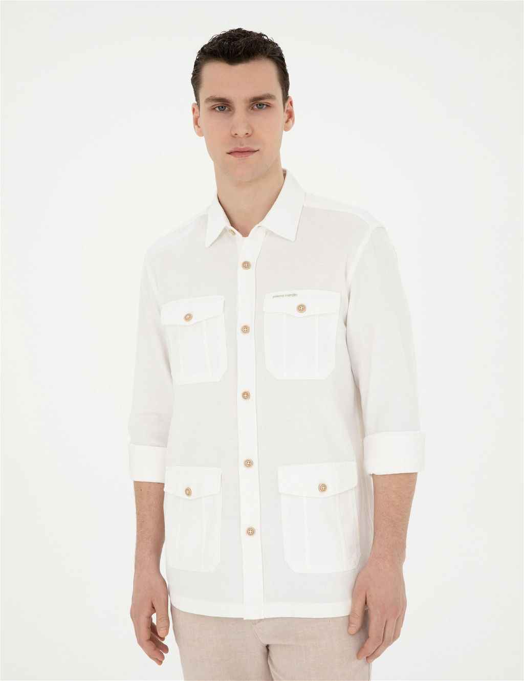Bej Comfort Fit Uzun Kollu G_mlek - Pierre cardin фото 3