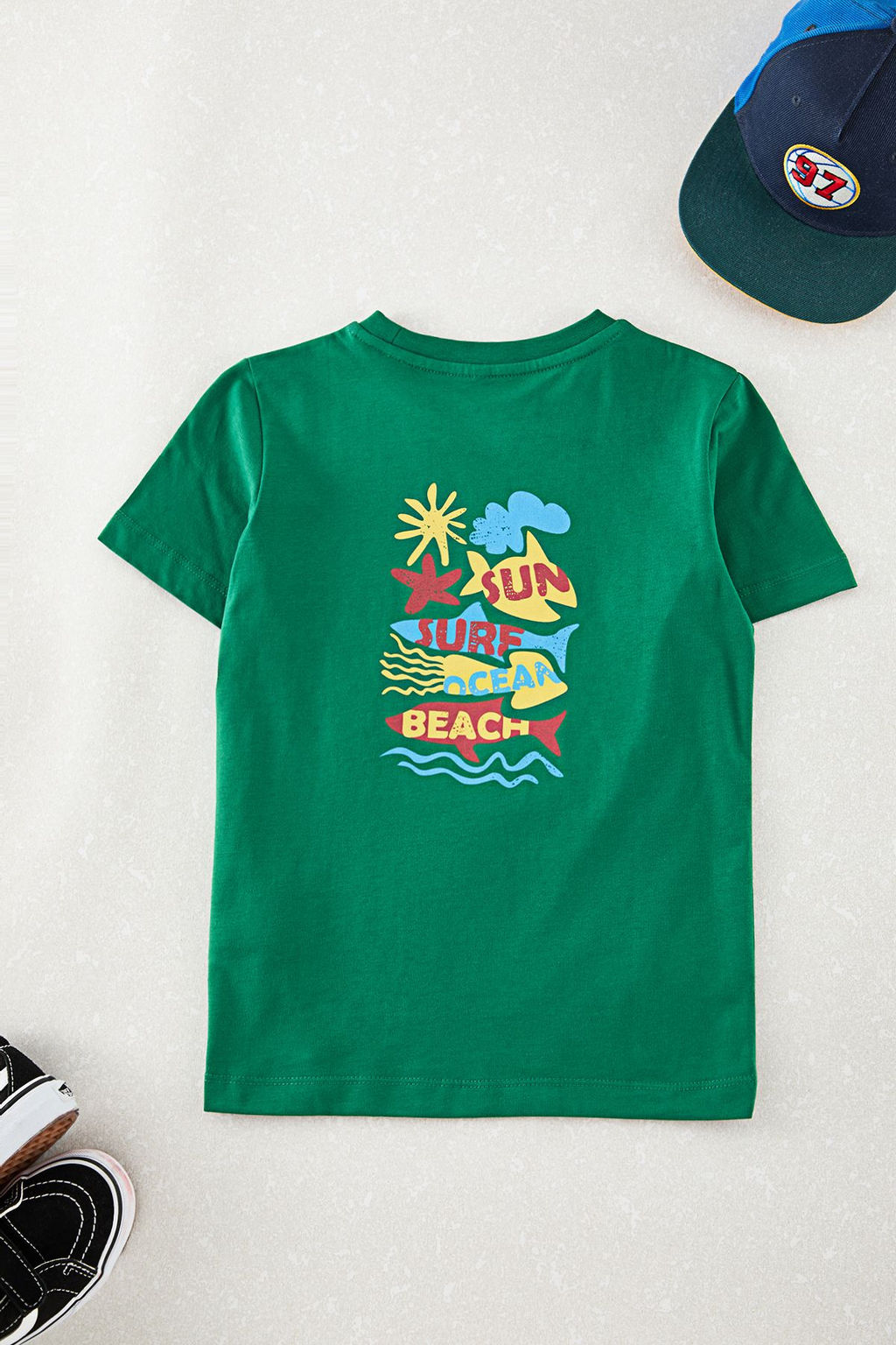Yesil Erkek Cocuk S?rt Bask?l? Orme T-Shirt TKDAW25TS00023 - Trendyolmilla фото 2