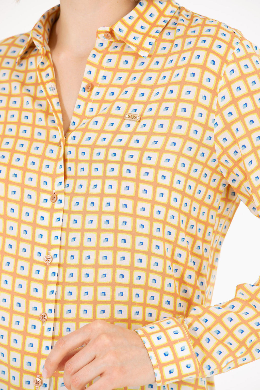 Женская рубашка лосося с длинным рукавом - U.s. polo assn фото 7