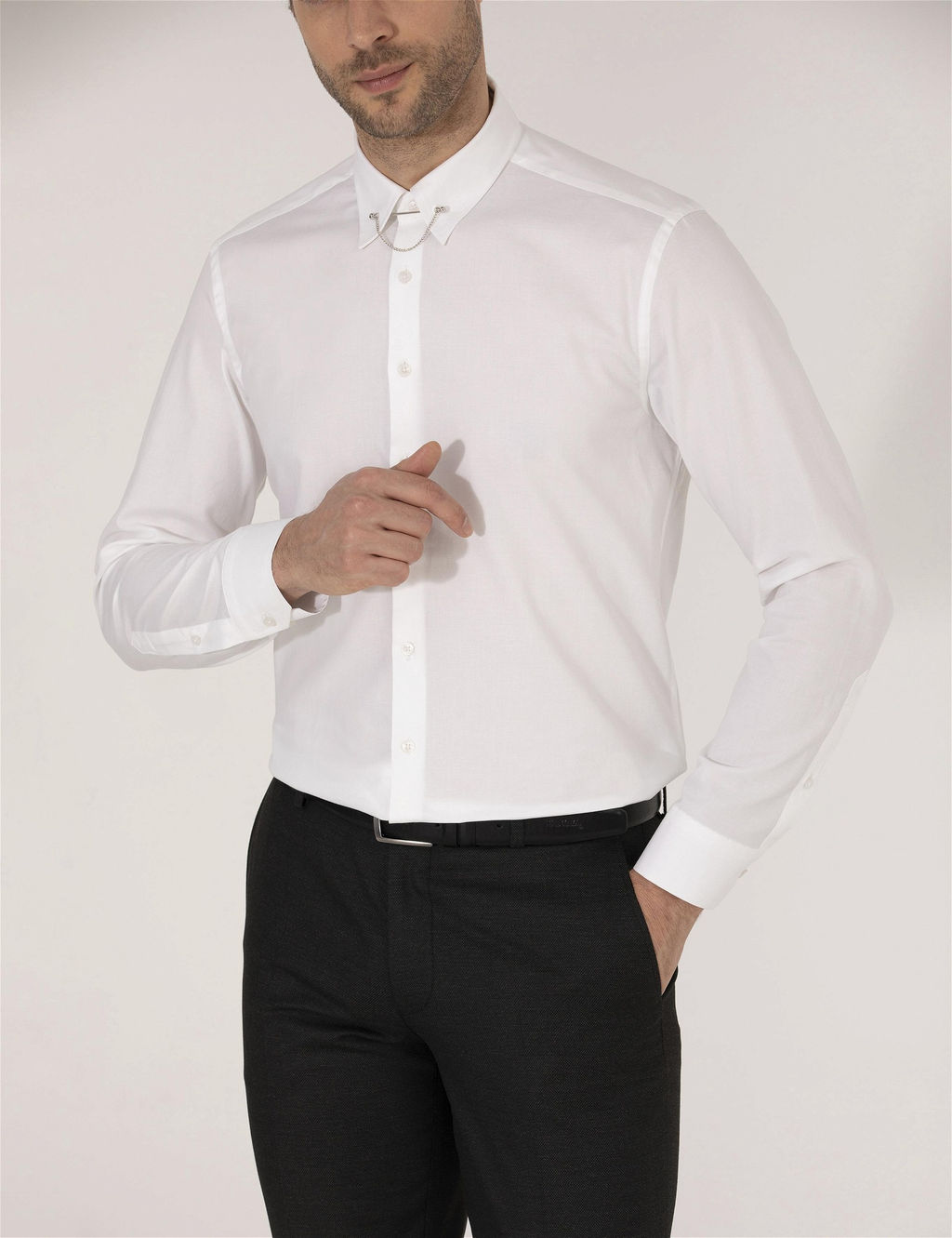 Beyaz Slim Fit Smokin G_mlek