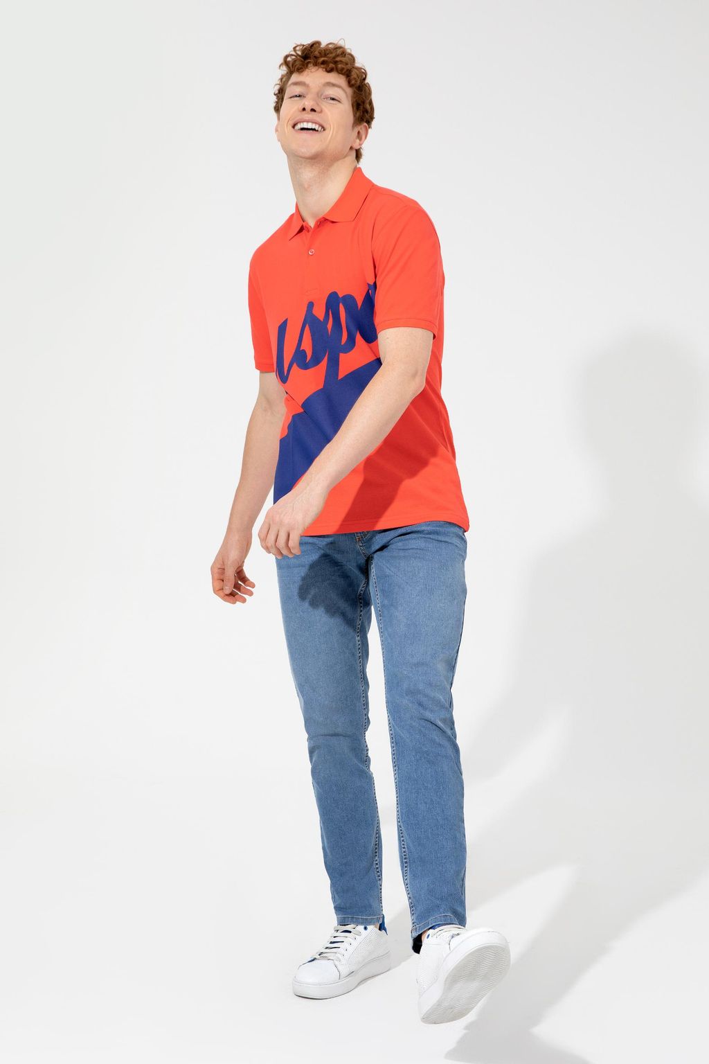 U. S. Polo Assn Мужская красная футболка с воротником-поло - U.s. polo assn фото 2