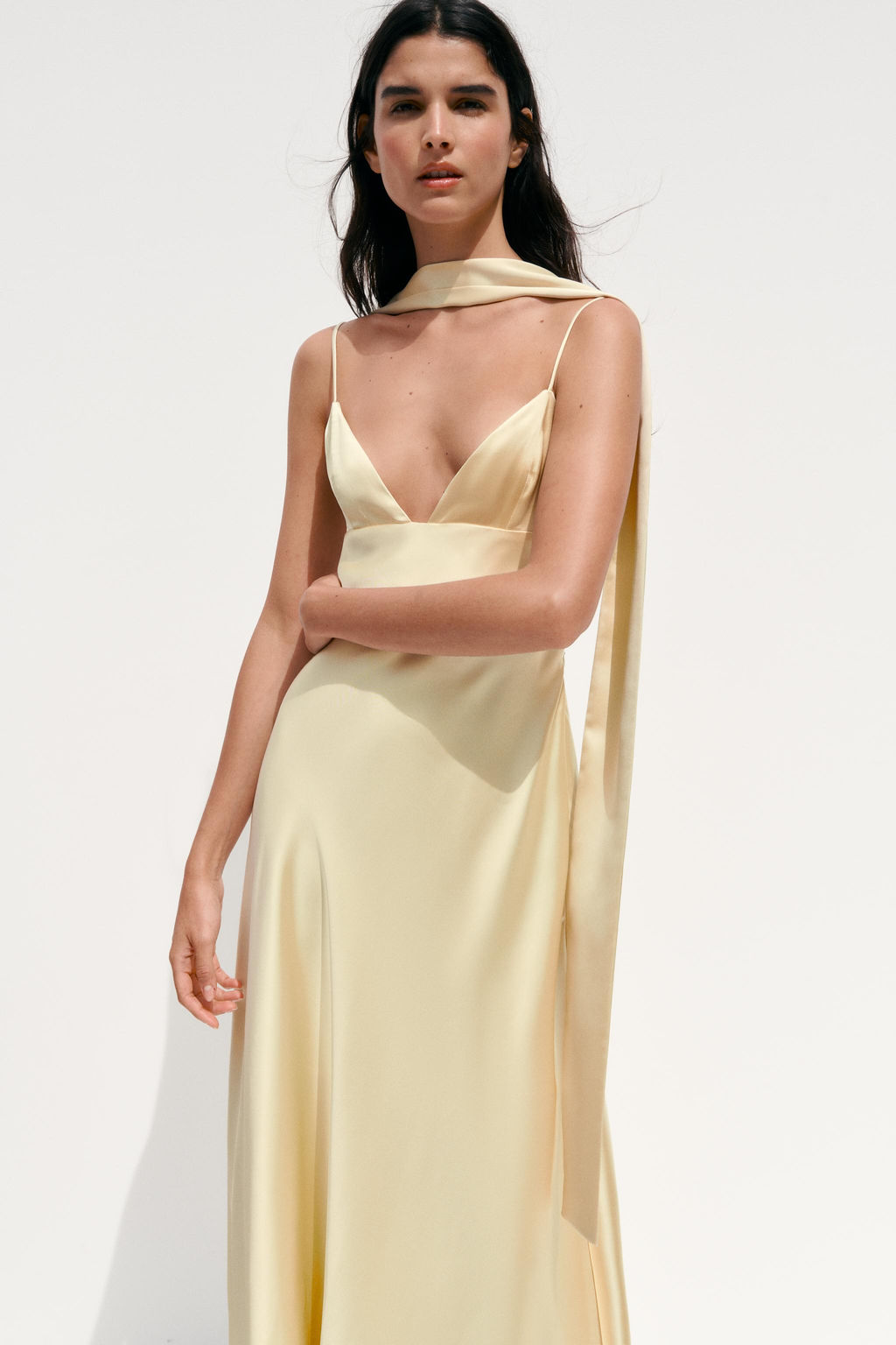 FOULARD SATIN MAXI DRESS - Zara фото 11