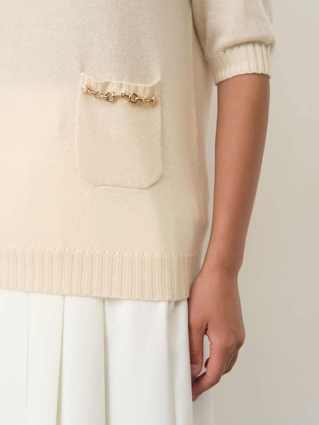 Джемпер из кашемира 17087 кремовый