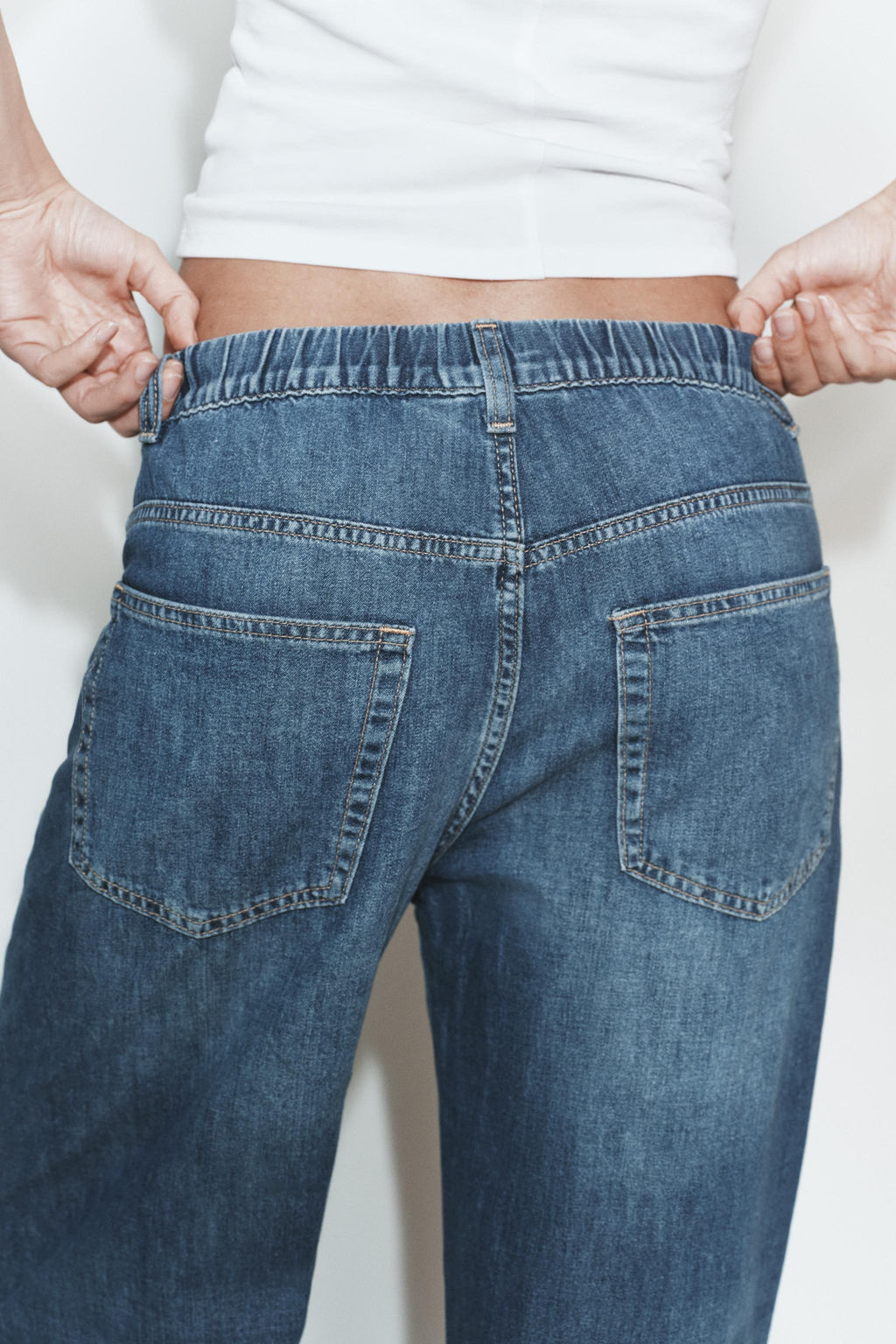 JEANS DENIM TRF RELAXED TIRO MEDIO / Marino - Zara фото 6
