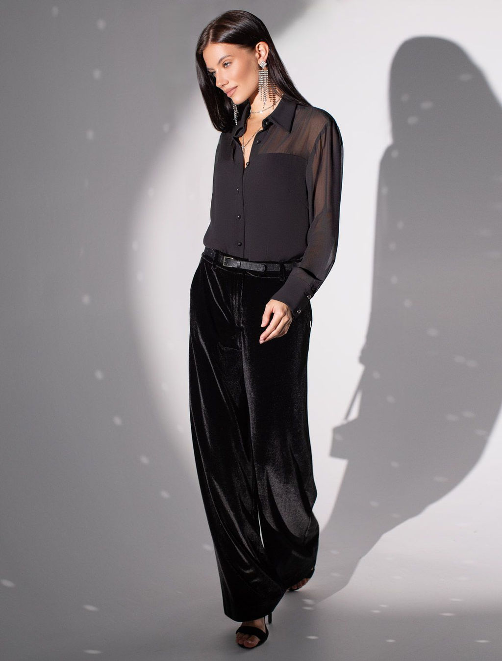 Блузка полупрозрачная из креп шифона - Vilatte фото 4