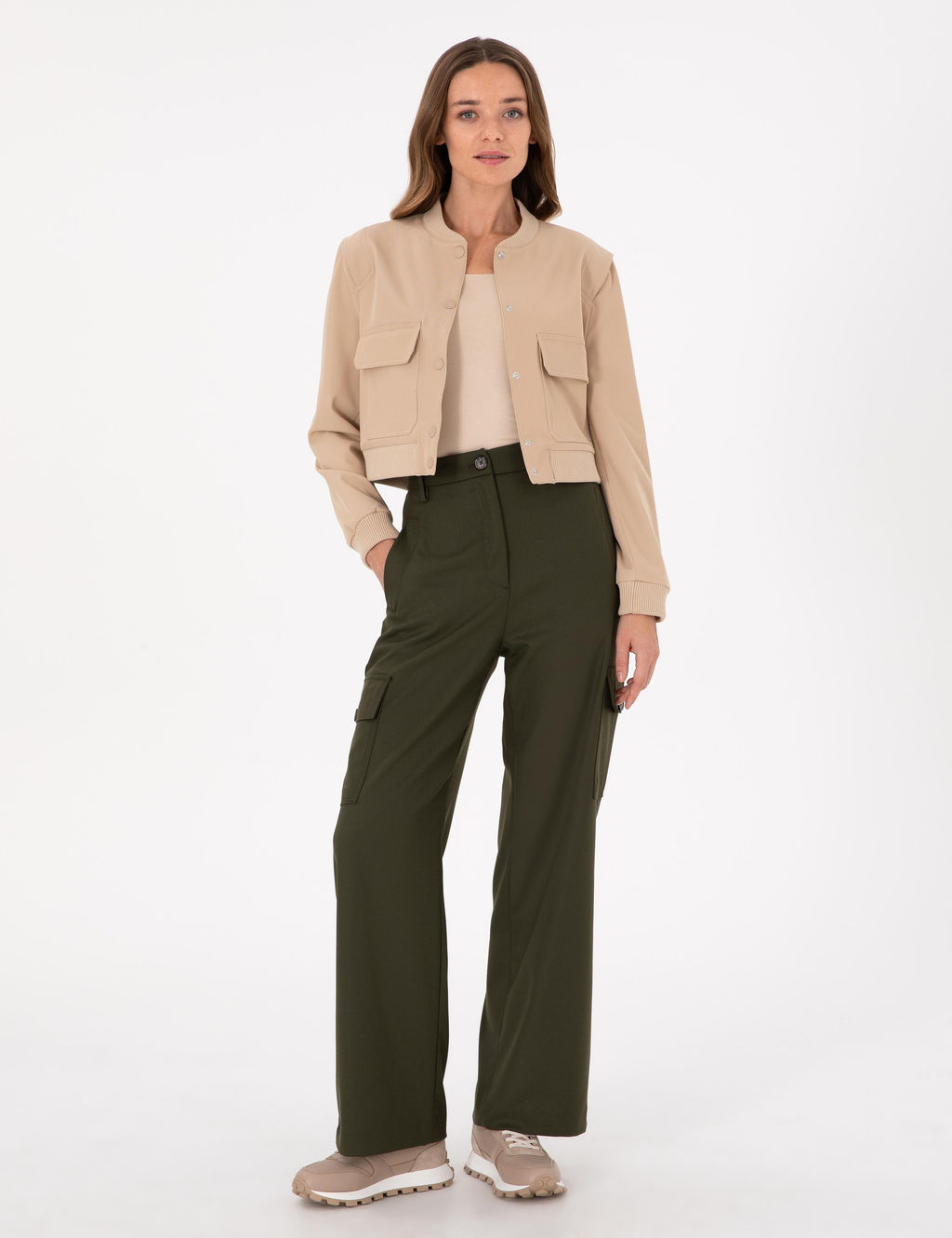 Bej Crop Top Ceket - Pierre cardin фото 4
