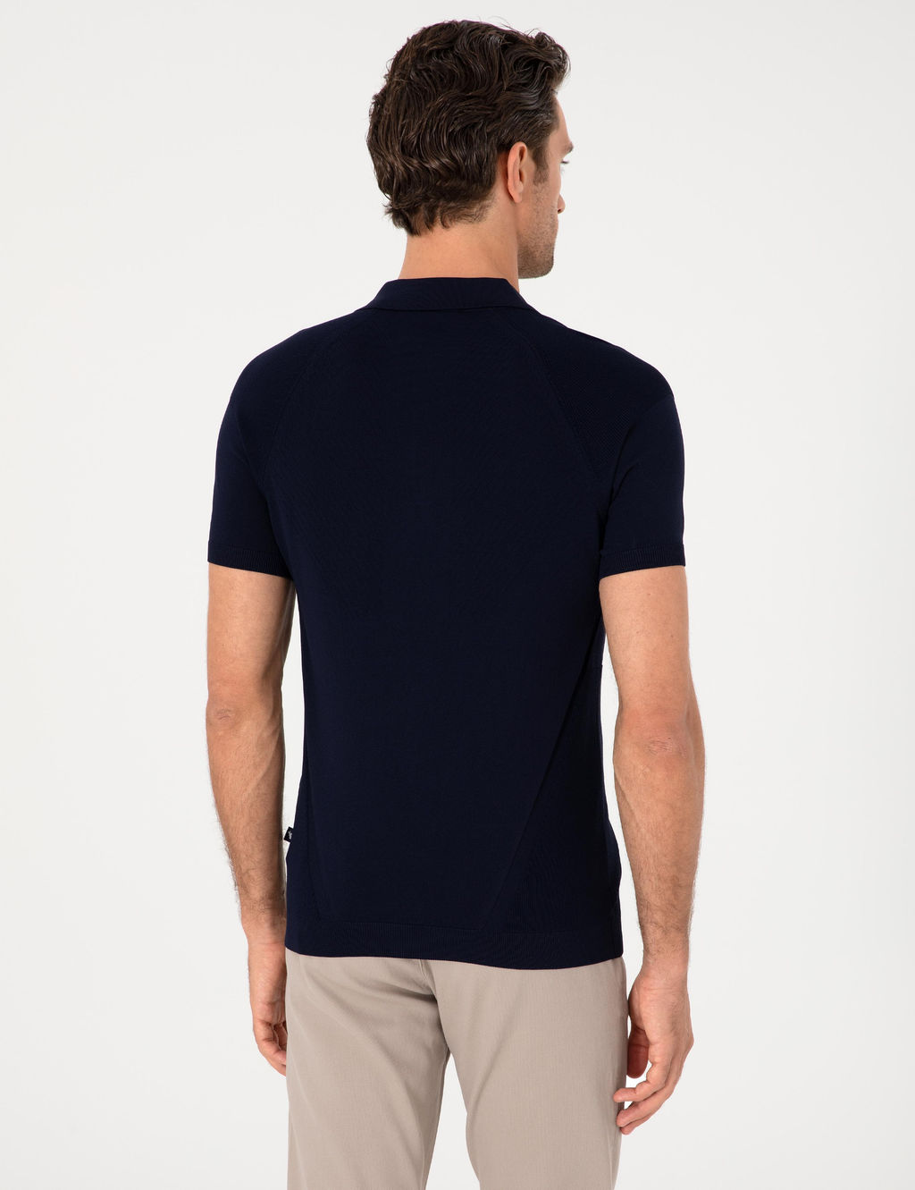 Lacivert Slim Fit Fermuarl_ Polo Yaka Triko T-shirt - Cacharel фото 5