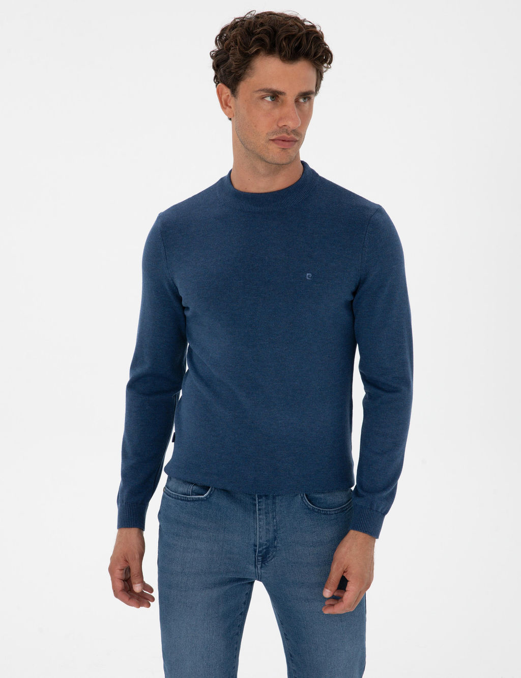 _ndigo Melanj Slim Fit _eyrek Yaka Basic Triko Kazak - Pierre cardin фото 3
