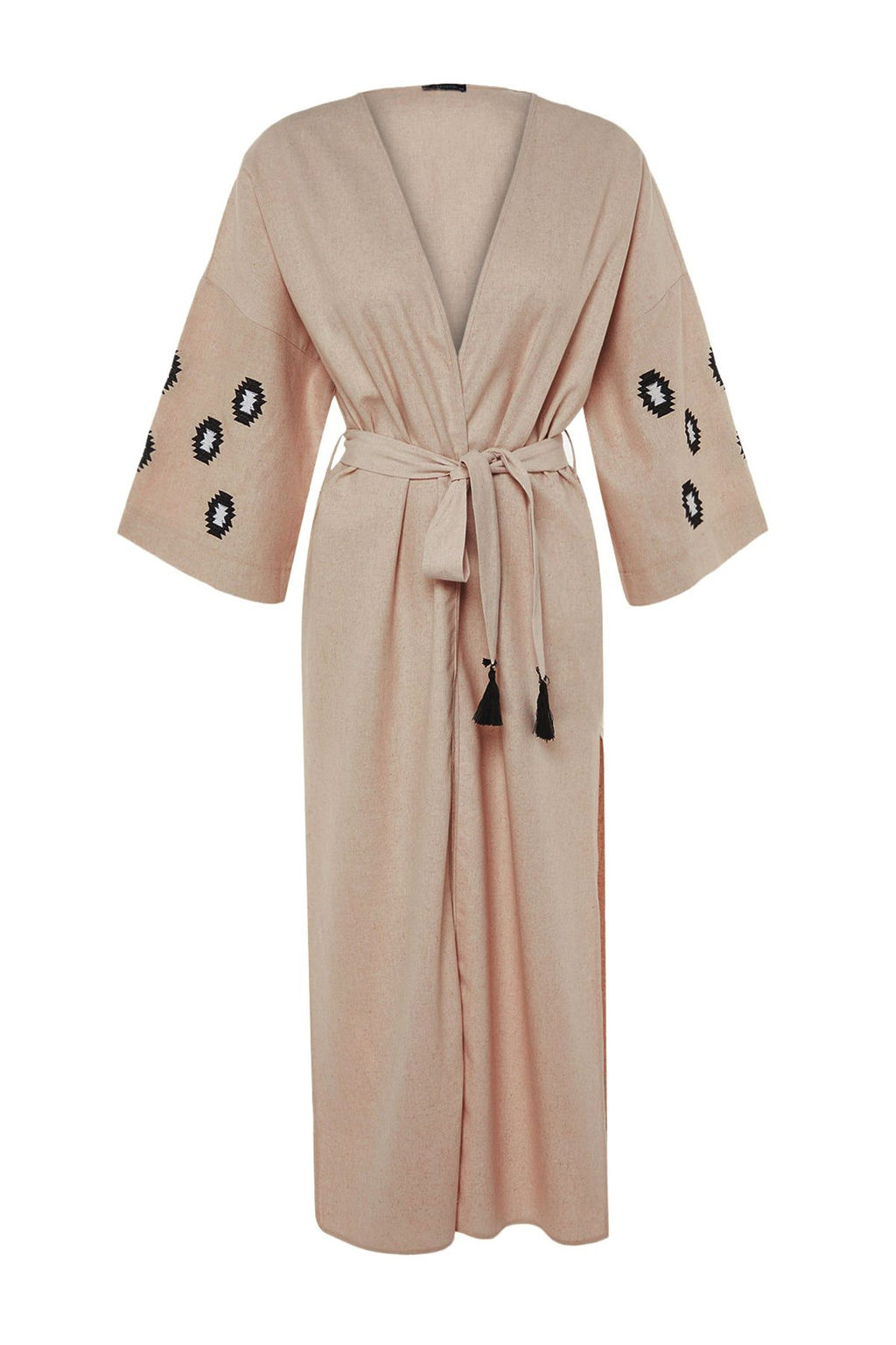 Bej Kusakl? Dokuma Nak?sl? Maxi Plaj Kimono&Kaftan TBESS21KM0175 - Trendyolmilla фото 6