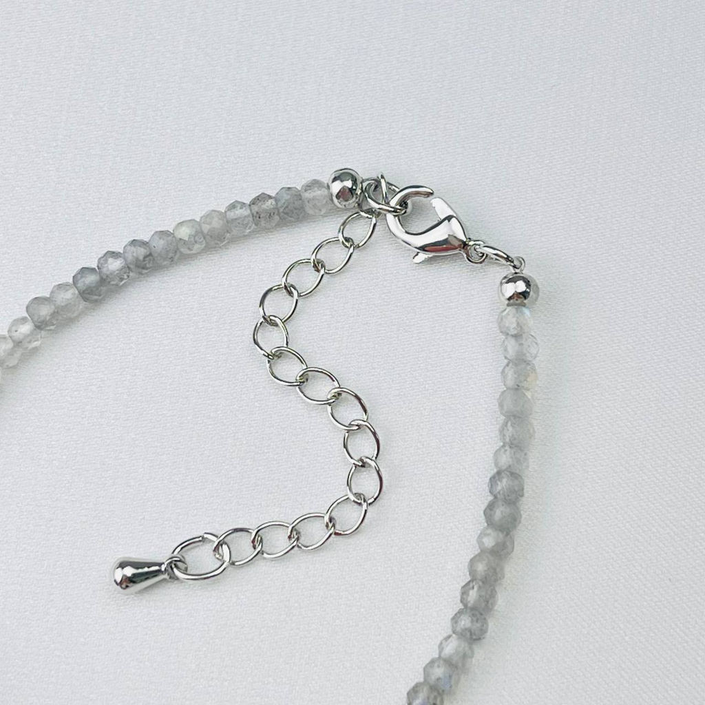 Браслет из Лабрадора и Аметиста 16 см +