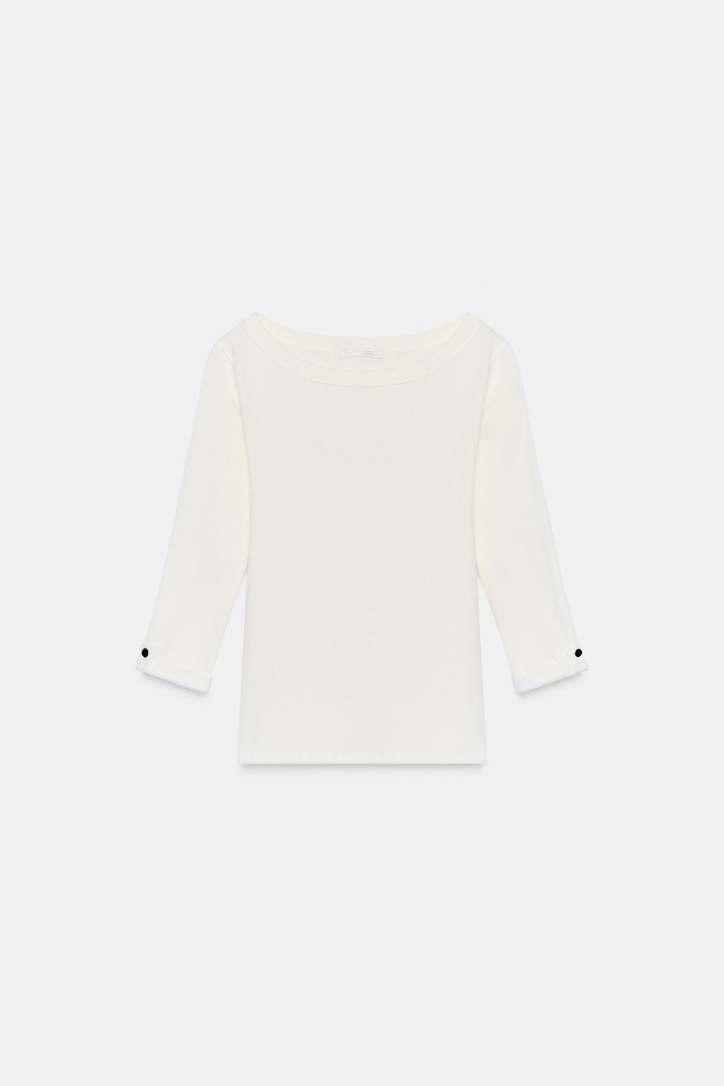 RIBBED T-SHIRT WITH BUTTON - Zara фото 5
