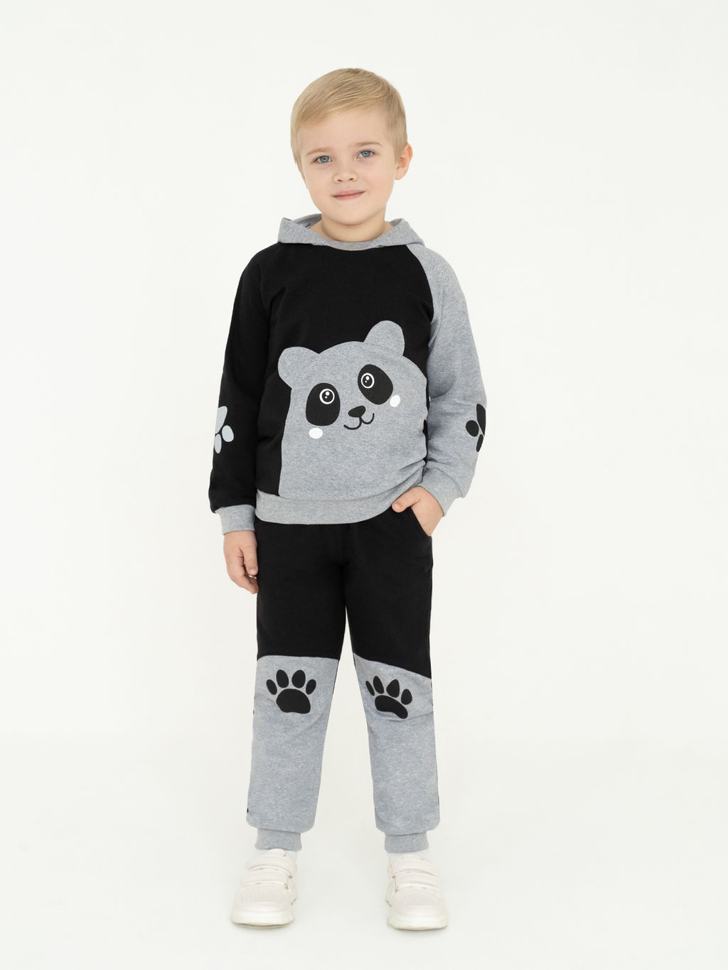 Костюм детский черныймеланж панда