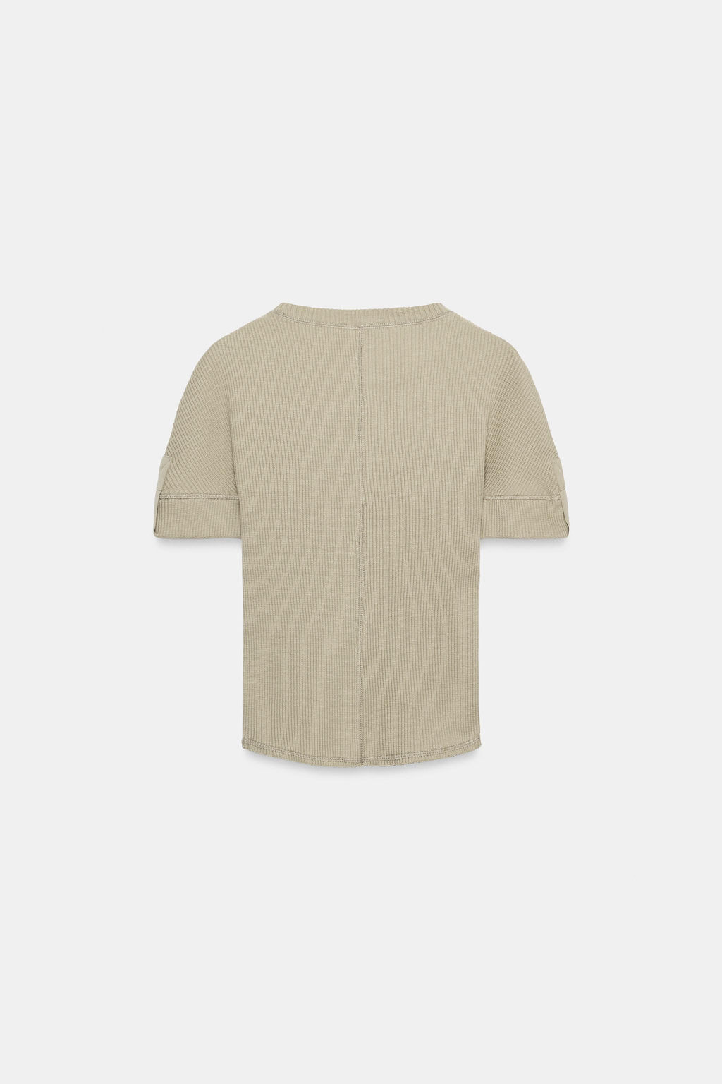 CAMISETA RIB ALGOD?N / Khaki - Zara фото 2