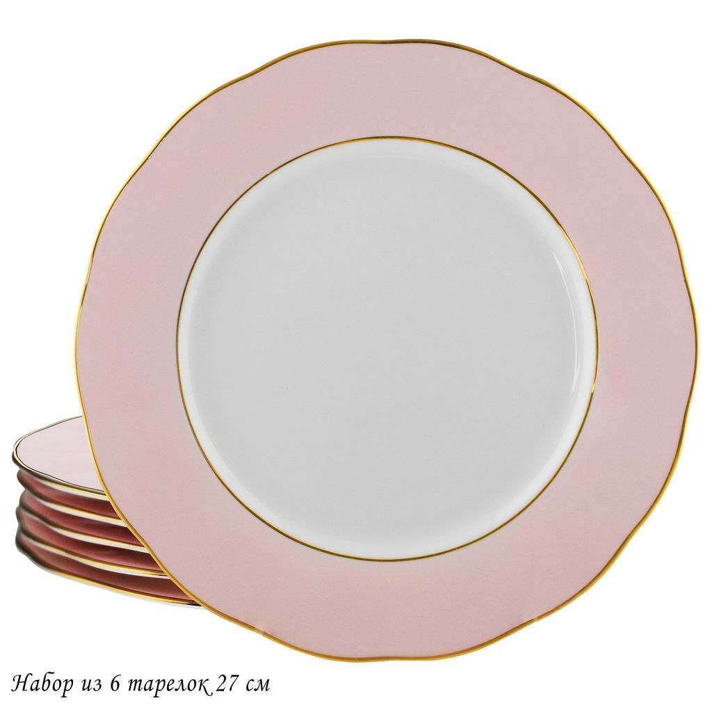 108-367 Набор из 6 тарелок 27см PINK в под.уп.(х6)Фарфор - Lenardi фото 2