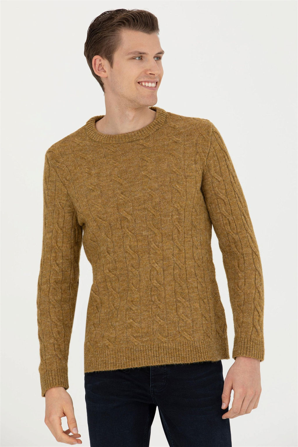 Мужской легкий свитер цвета хаки - U.s. polo assn фото 10