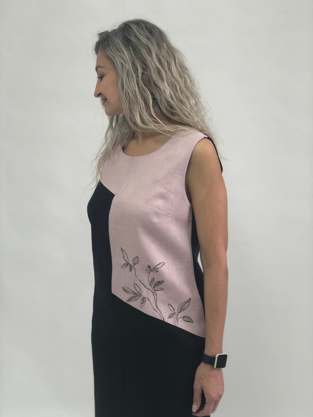 100% ЛЁН Платье ПОЛУПРИЛЕГАЮЩЕЕ - Елецкие узоры фото 3