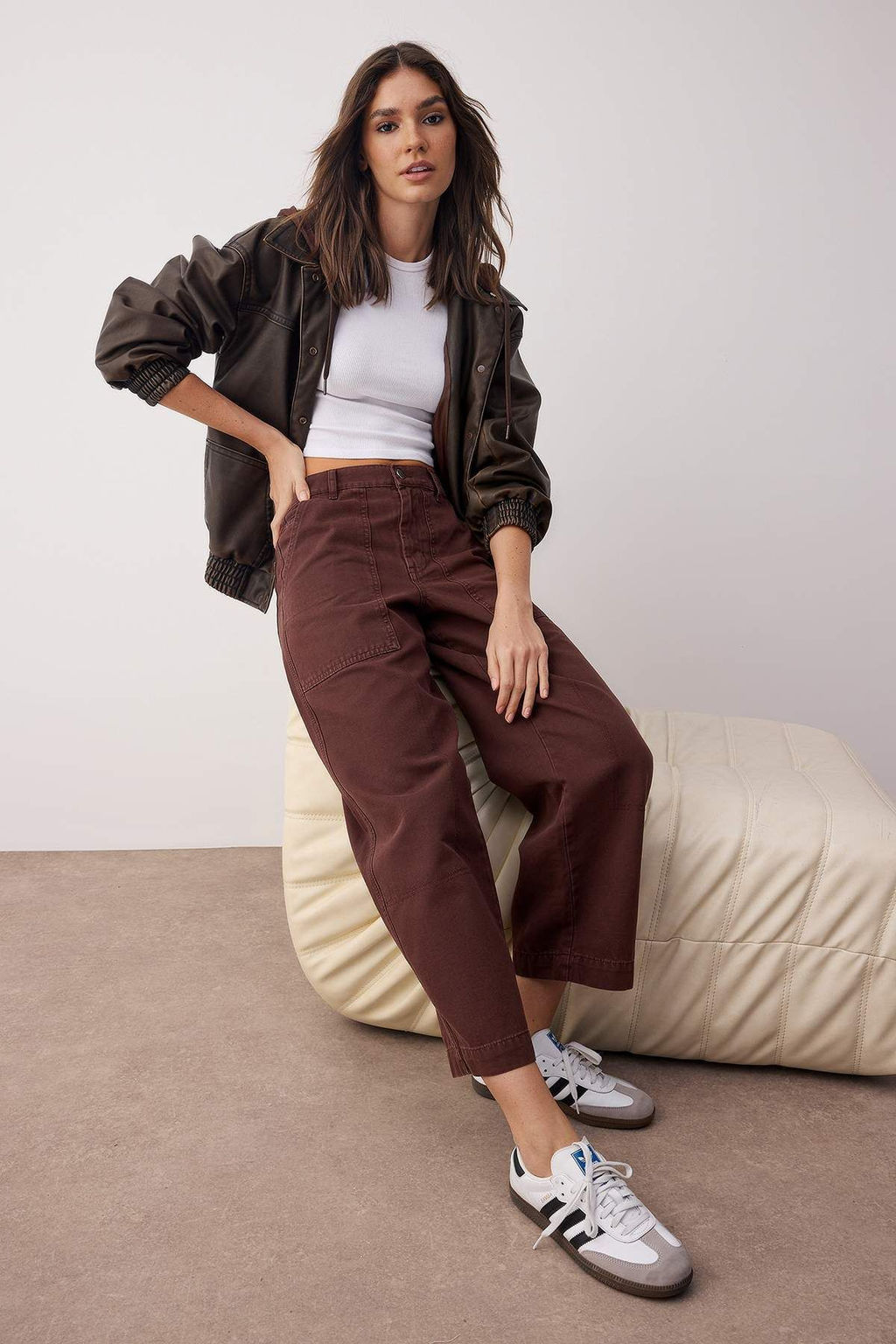 Kahverengi Yuksek Bel Cep Detayl? Loose Baggy Jeans TWOAW26JE00123 - Trendyolmilla фото 2