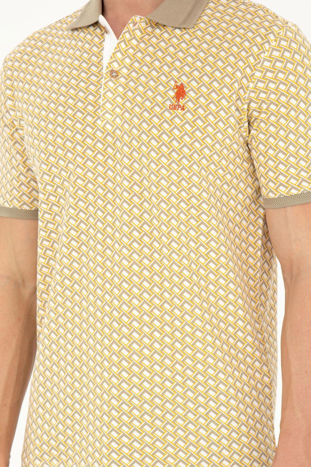 Футболка U.S. Polo Assn мужская светло-хаки из хлопка  фото 13