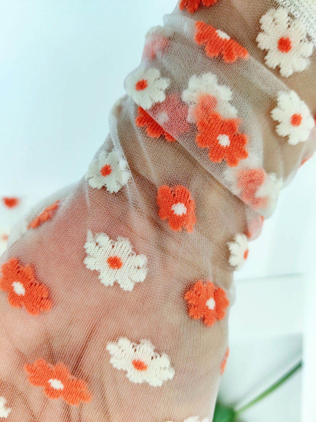 Носки Прозрачные р.35-40 Ромашки Красные - Krumpy фото 2